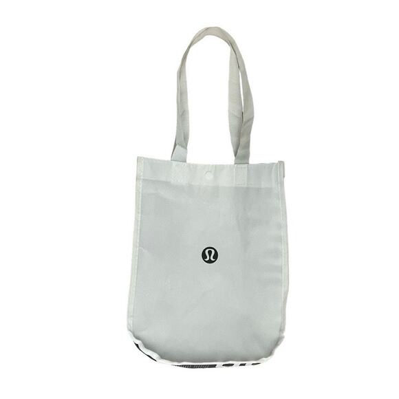 Lululemon White Black Small Reusable Tote Bag - Picture 2 of 4